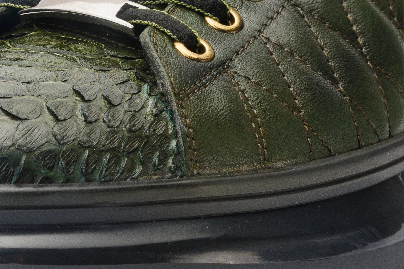 The Adler Green Snk Leather Men Sneaker Limited Edition