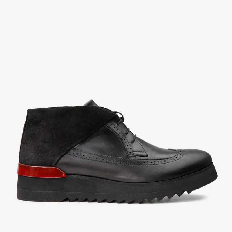 The Kagan Black Wingtip Chukka Men Sneaker Boot