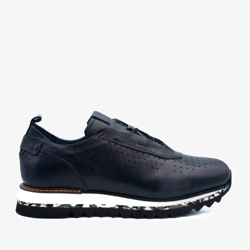 The Pennsylvania Navy Blue Leather Men Sneaker