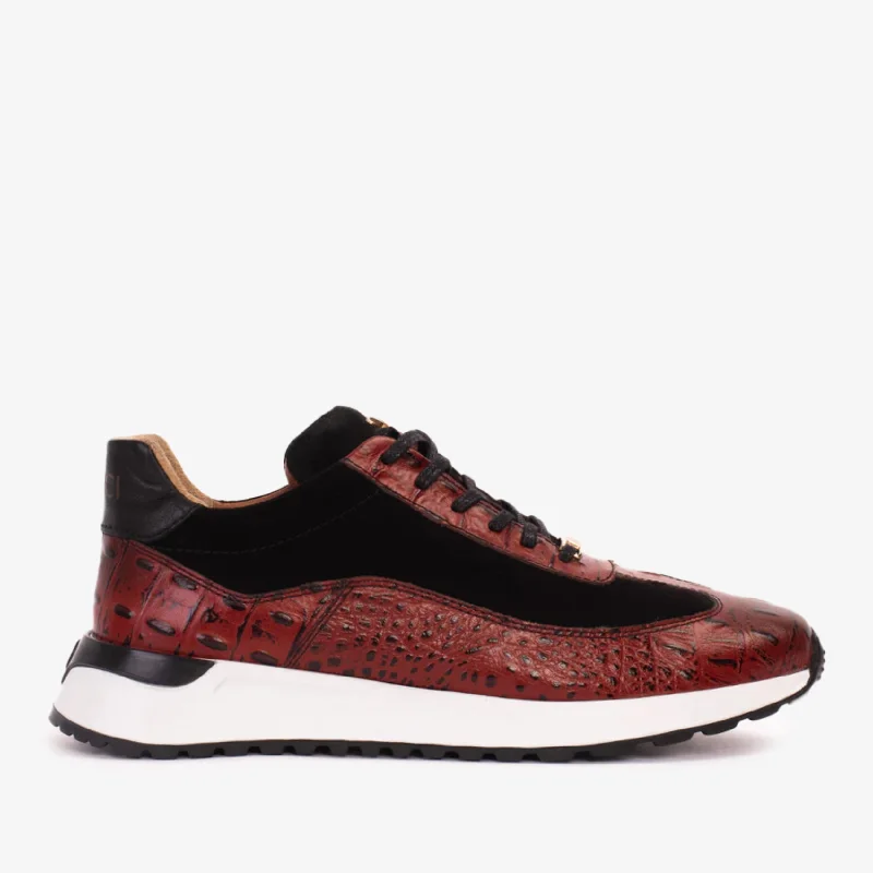 The Savamala Burgundy Leather Men Sneaker