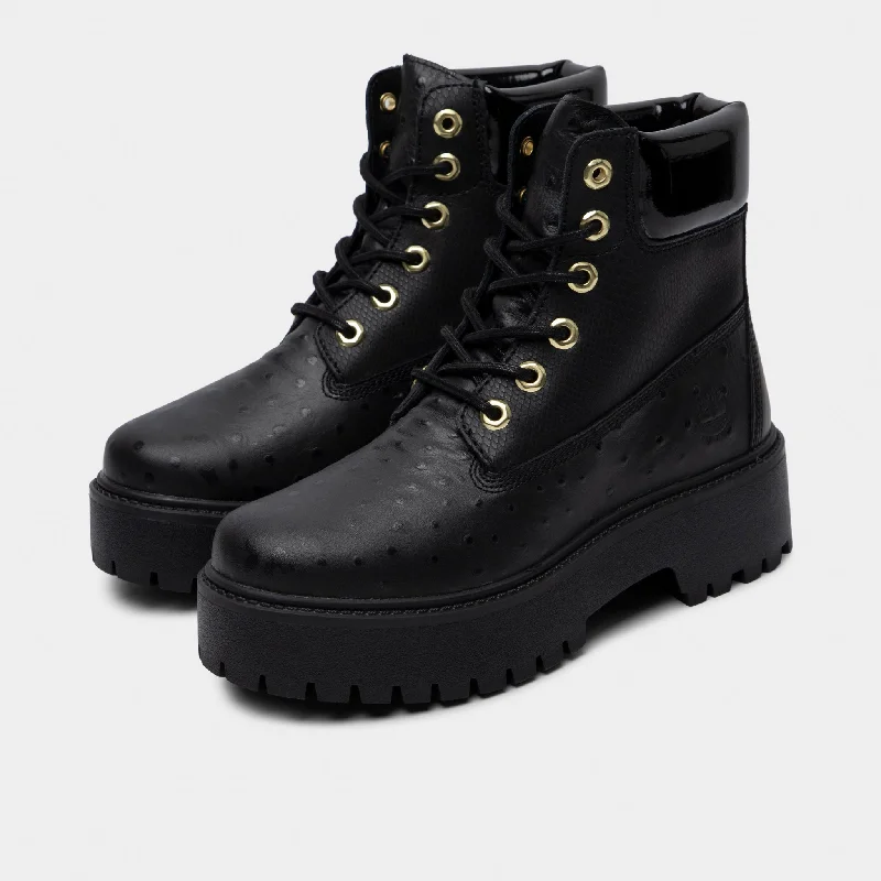 Timberland Women's Stone Street Platform Boot Black / Gold