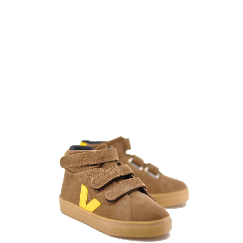 Veja Brown Suede Hightop Velcro Sneaker