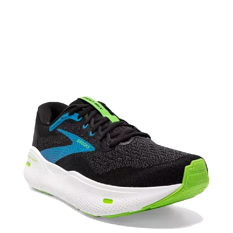 Brooks Men's Ghost Max Running Sneaker in Ebony/Atomic Blue/Jasmine