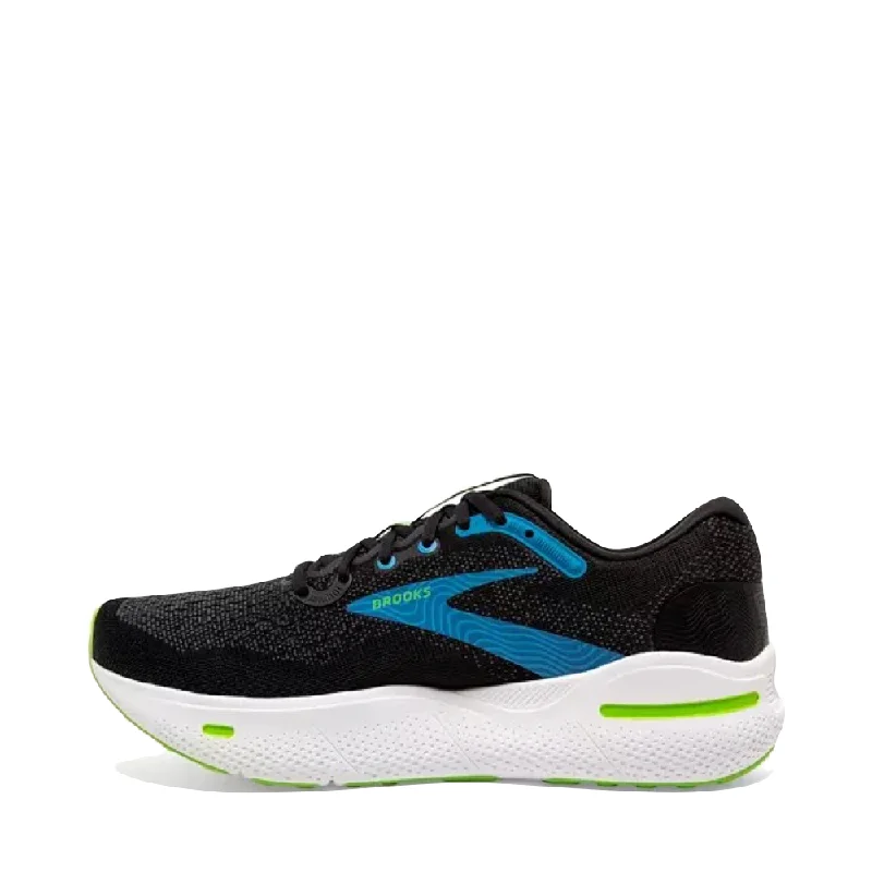 Brooks Men's Ghost Max Running Sneaker in Ebony/Atomic Blue/Jasmine