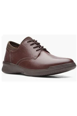 Clarks Donoway Plain mahogany leather