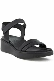 ECCO  Flow T Wedge Womens Sandal 273303 51052 in black leather