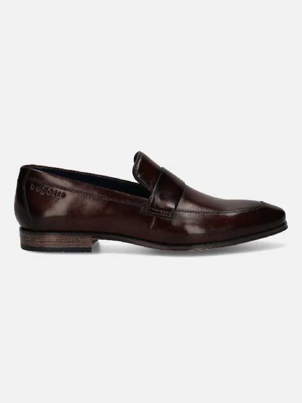 bugatti Premium Leather Brown Penny Loafers