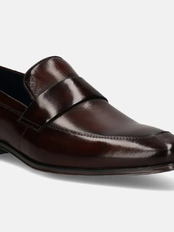 bugatti Premium Leather Brown Penny Loafers