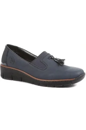 Rieker ladies slip on shoe 53751-14 navy