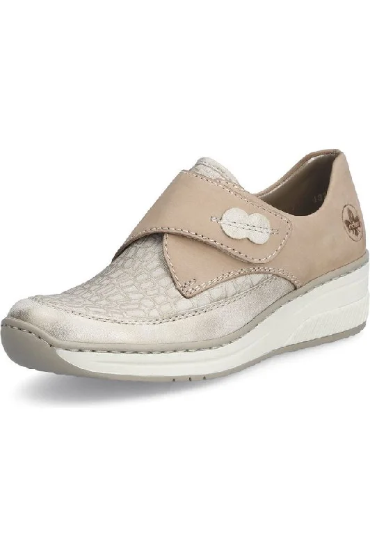 Rieker ladies Velcro shoe 487C0-60 in beige