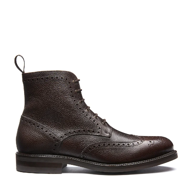 Walnut Brown Grain-Calf 6 Eye Derby Brogue Boot