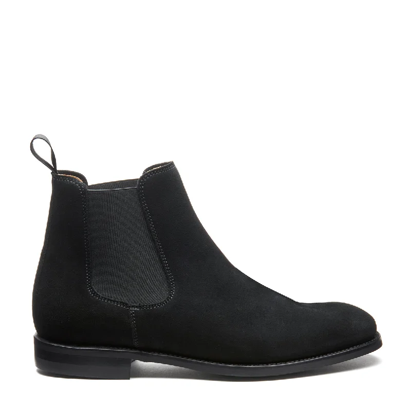 Black Suede Chelsea Boot