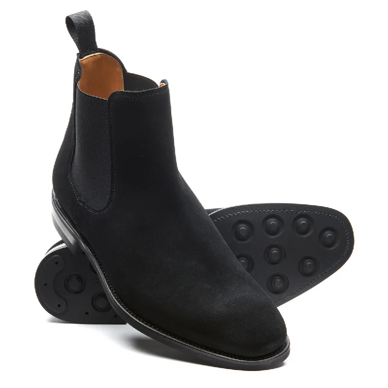 Black Suede Chelsea Boot