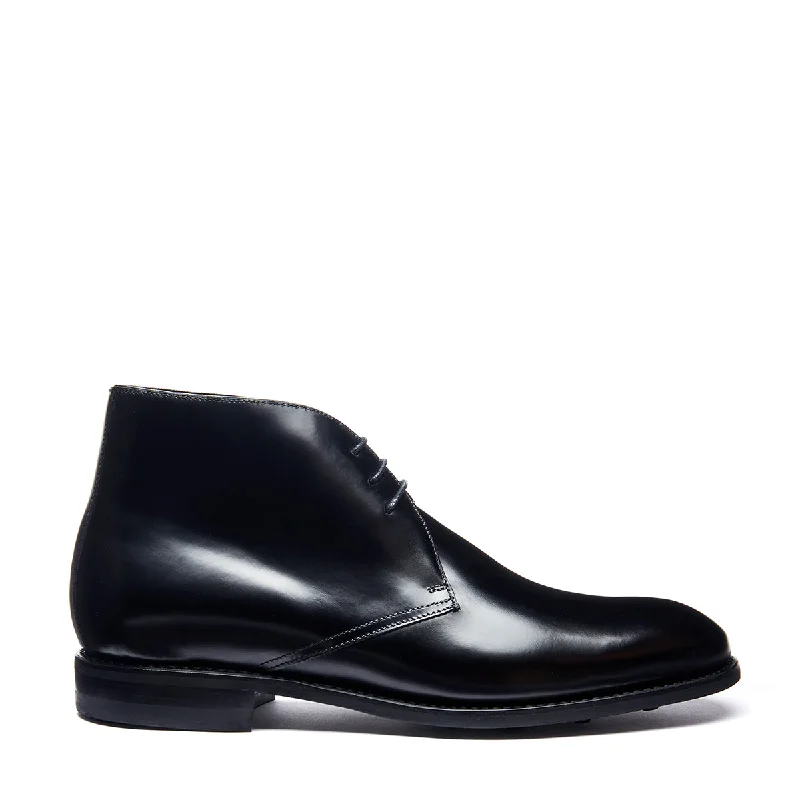 Black Hi-Shine 3 Eye Chukka Boot