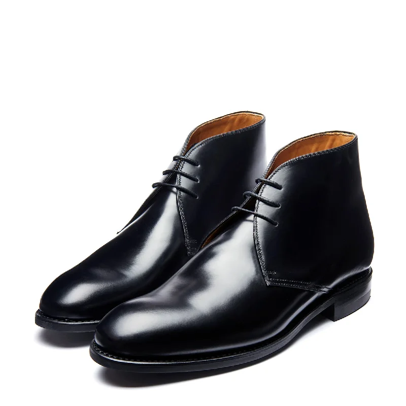 Black Hi-Shine 3 Eye Chukka Boot