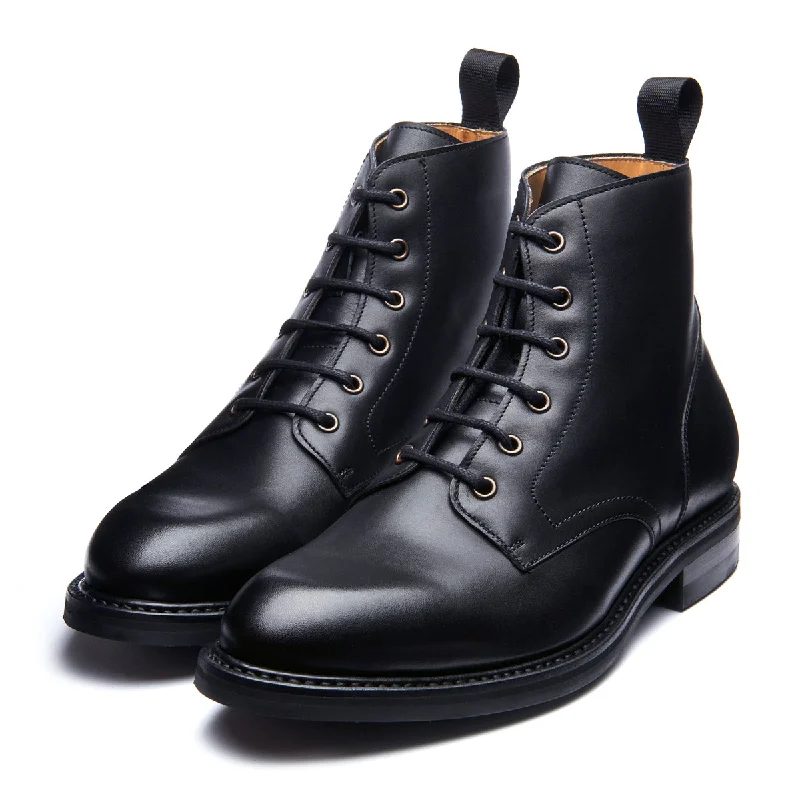 Black Calf 6 Eye Derby Boot