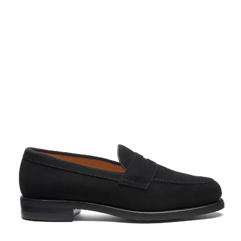 Black Suede Penny Loafer