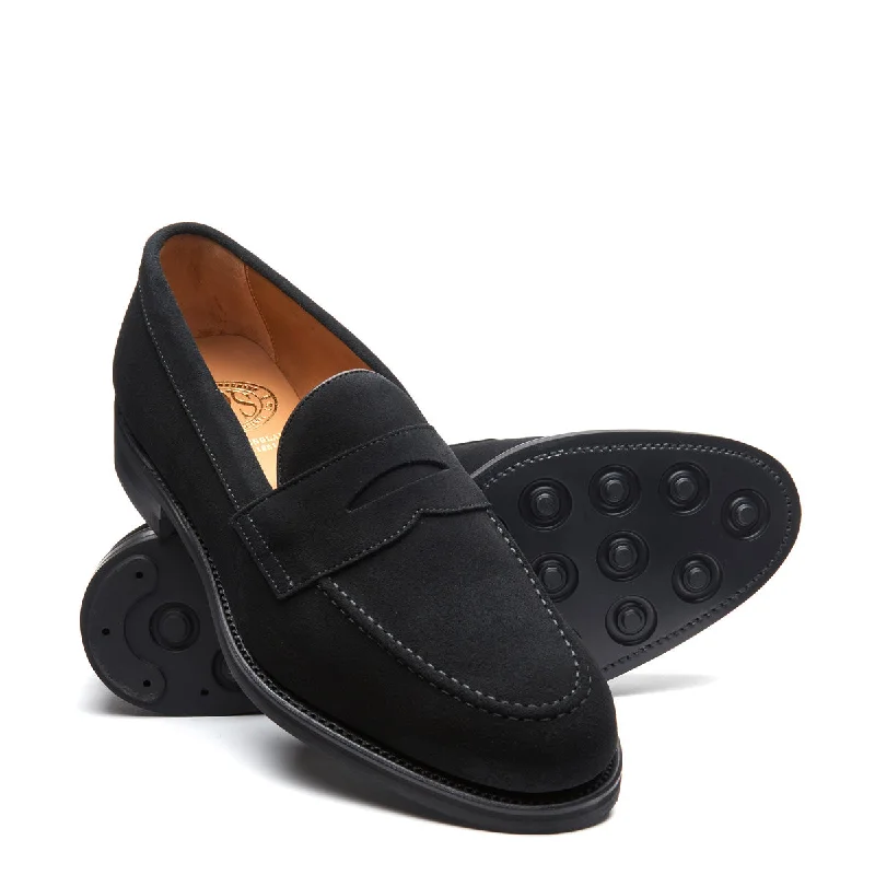 Black Suede Penny Loafer