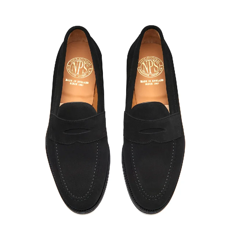 Black Suede Penny Loafer