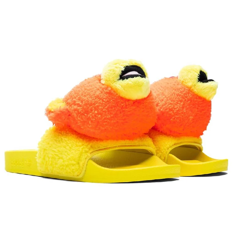 Adidas Originals x Jeremy Scott Adilette Teddy - Solar Orange/Bright Yellow