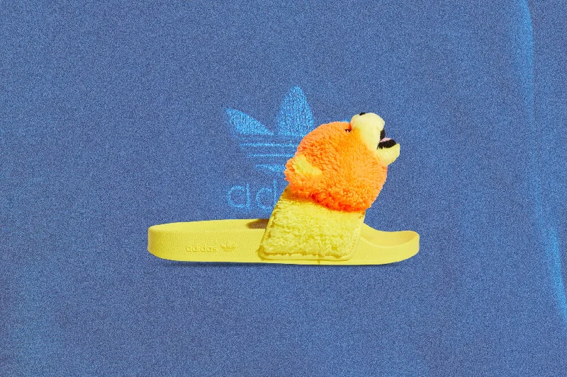 Adidas Originals x Jeremy Scott Adilette Teddy - Solar Orange/Bright Yellow