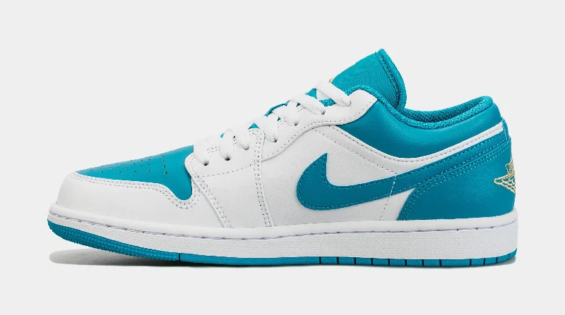 Air Jordan 1 Retro Low Aquatone Mens Lifestyle Shoes (White/Blue)