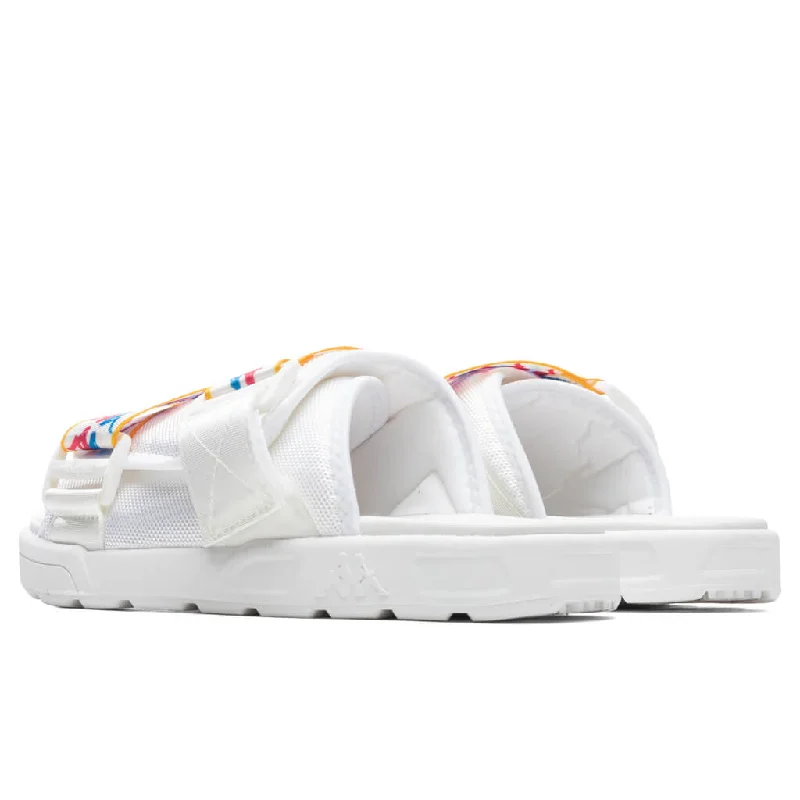 222 Banda Mitel 6 Sandals - White/Fuchsia