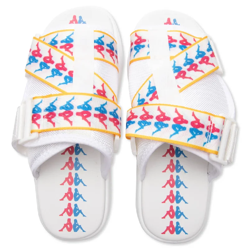 222 Banda Mitel 6 Sandals - White/Fuchsia