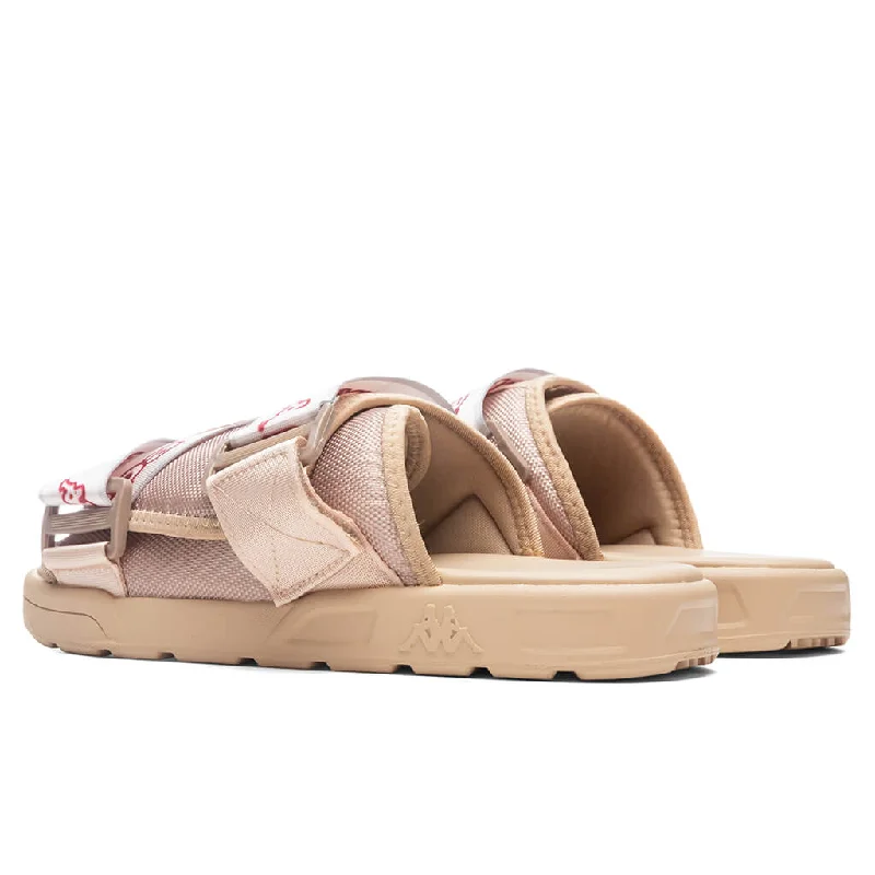 Logo Tape Kalpi Sandals - Beige/Light Pink