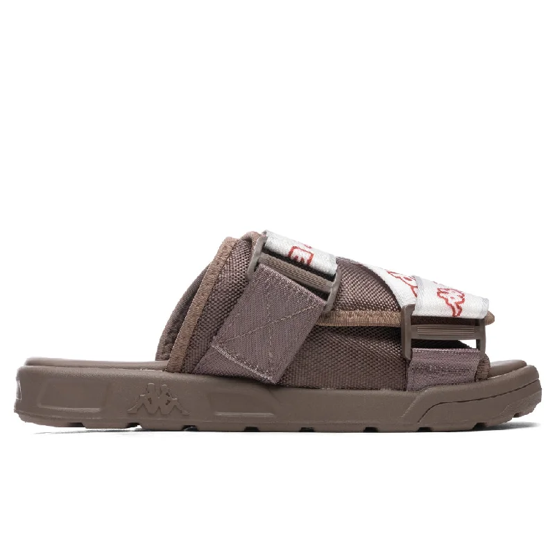 Logo Tape Kalpi Sandals - Brown/Light Pink