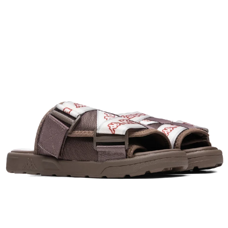 Logo Tape Kalpi Sandals - Brown/Light Pink