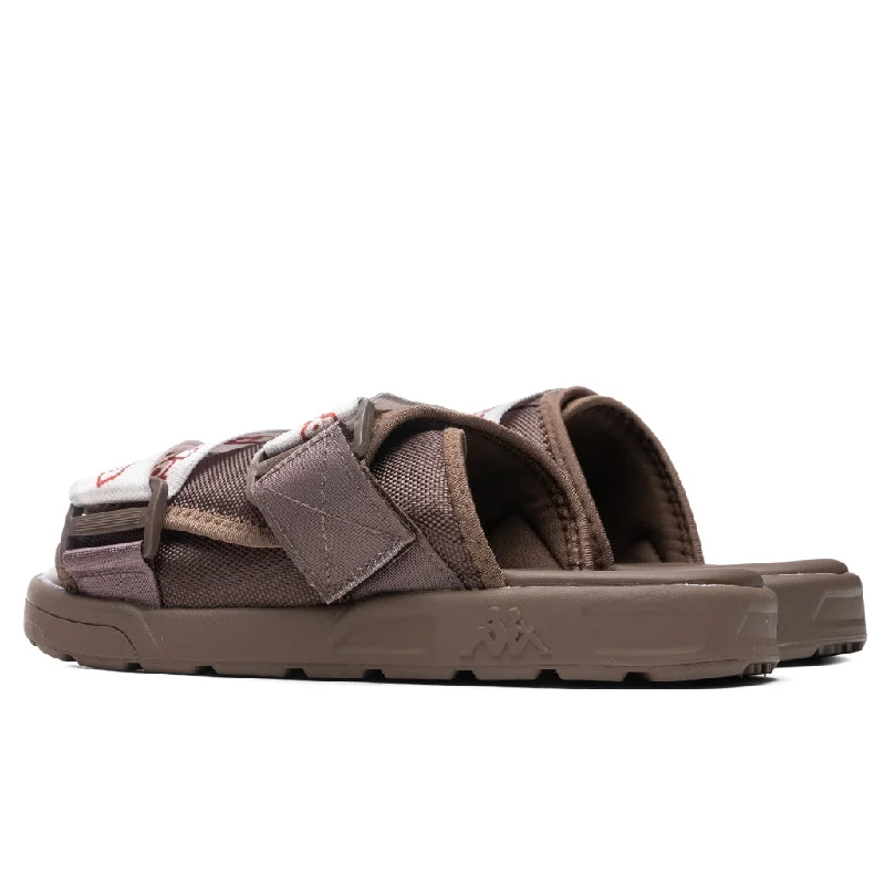 Logo Tape Kalpi Sandals - Brown/Light Pink