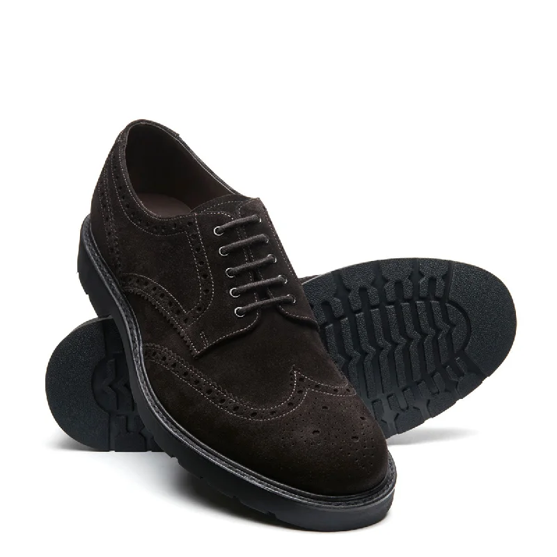 Brown Suede 5 Eye Gibson Brogue Shoe