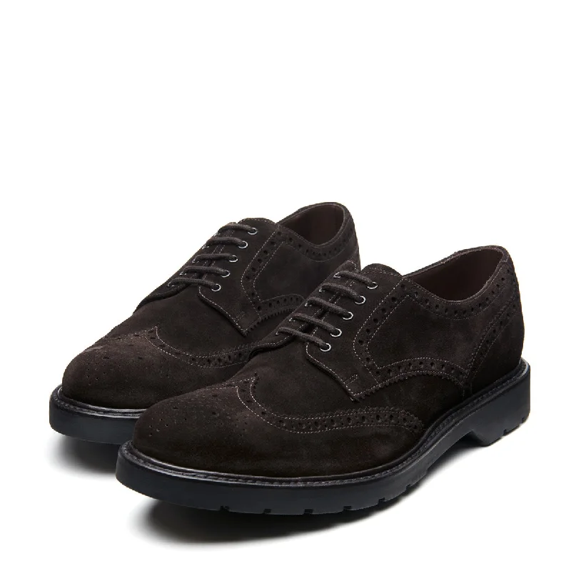 Brown Suede 5 Eye Gibson Brogue Shoe