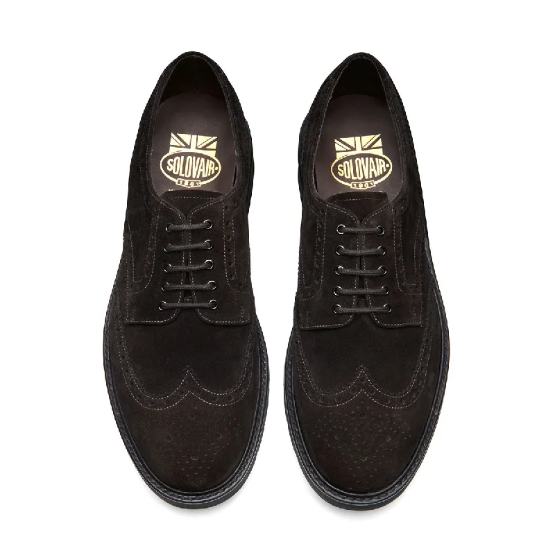 Brown Suede 5 Eye Gibson Brogue Shoe