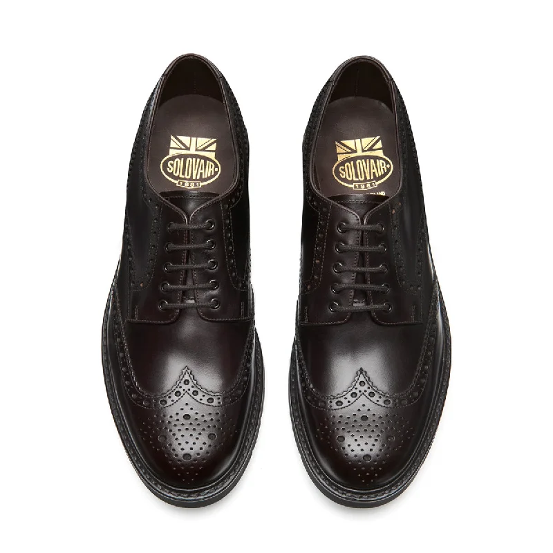 Brown Greasy 5 Eye Gibson Brogue Shoe