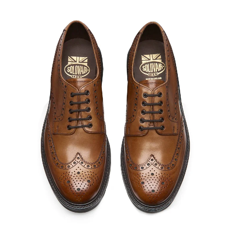 Tan Calf 5 Eye Gibson Brogue Shoe