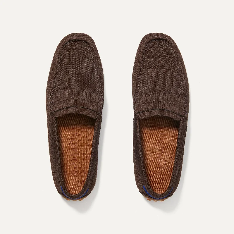 The Driving Loafer - Brown Herringbone