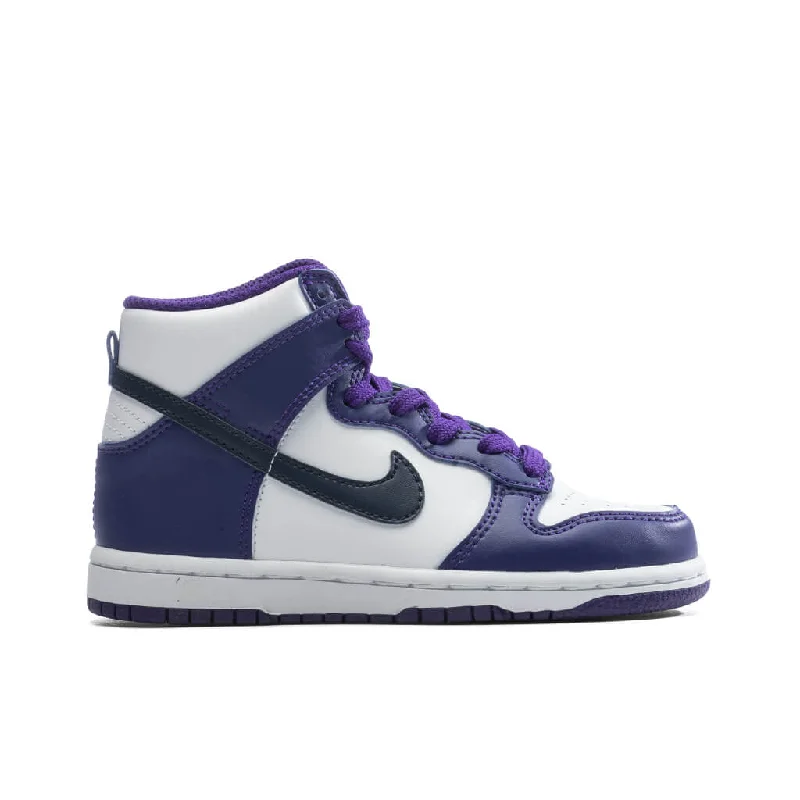 Dunk High (PS) - White/Midnight Navy/Electro Purple