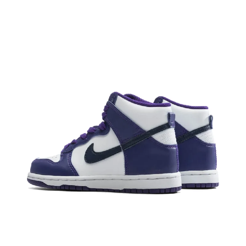 Dunk High (PS) - White/Midnight Navy/Electro Purple