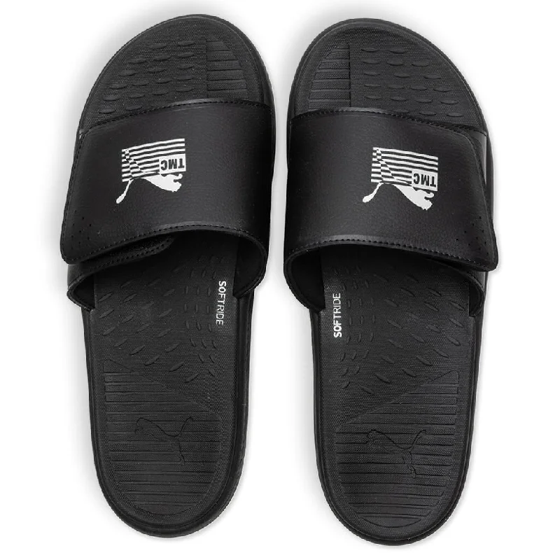 Puma x TMC SoftRide Slides - Black/White