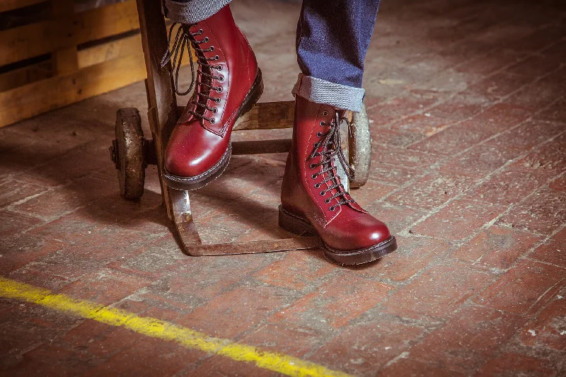 Oxblood Hi-Shine 11 Eye Derby Boot