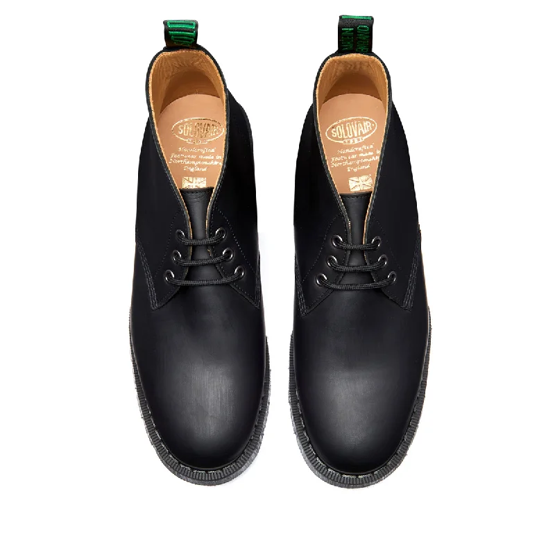 Black Greasy 3 Eye Chukka Boot