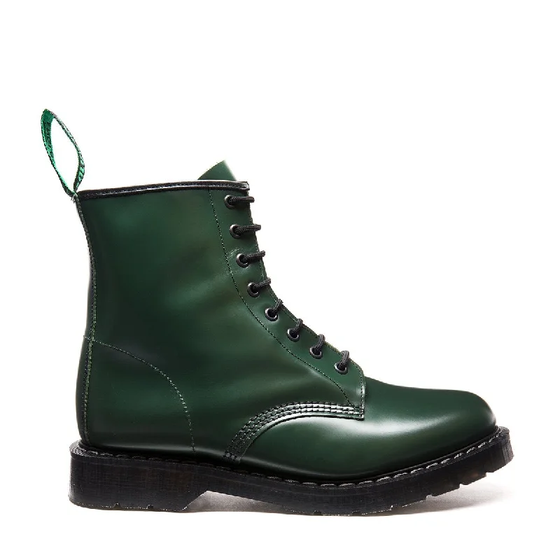 Green Hi-Shine 8 Eye Derby Boot