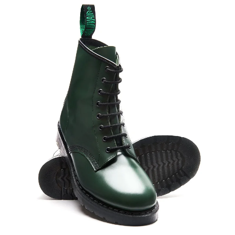 Green Hi-Shine 8 Eye Derby Boot