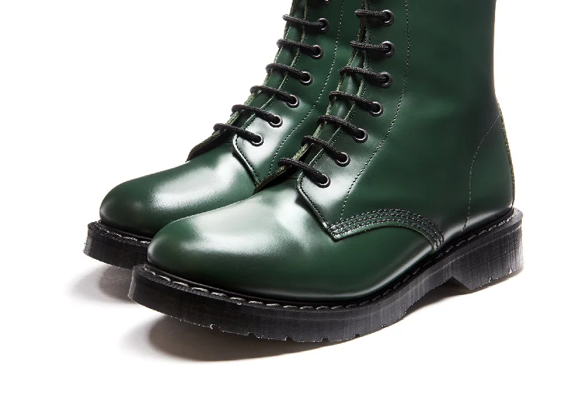 Green Hi-Shine 8 Eye Derby Boot