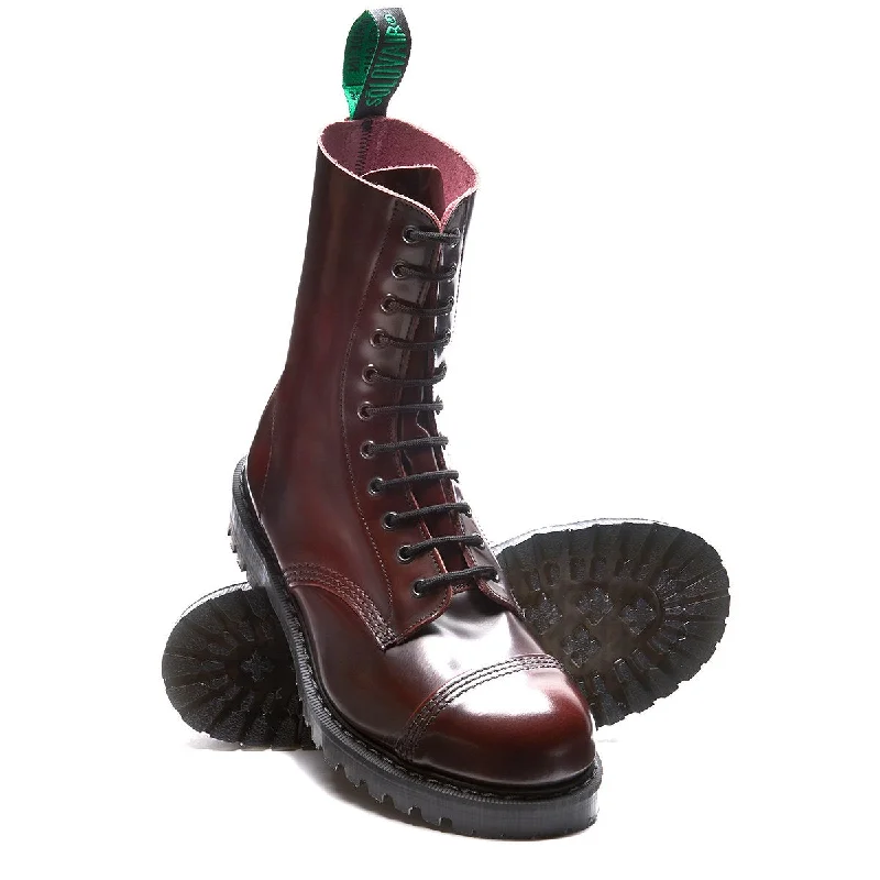 Burgundy Rub-Off 11 Eye Steel Toe Derby Boot