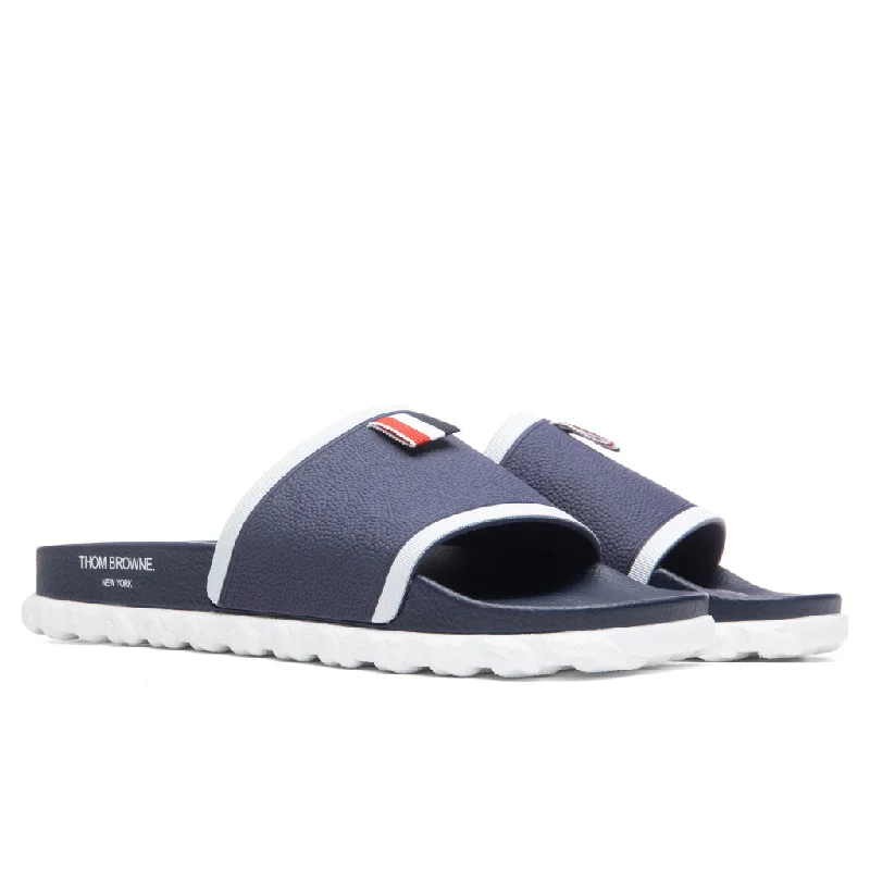 Cable Knit Sole Pool Slide - Navy