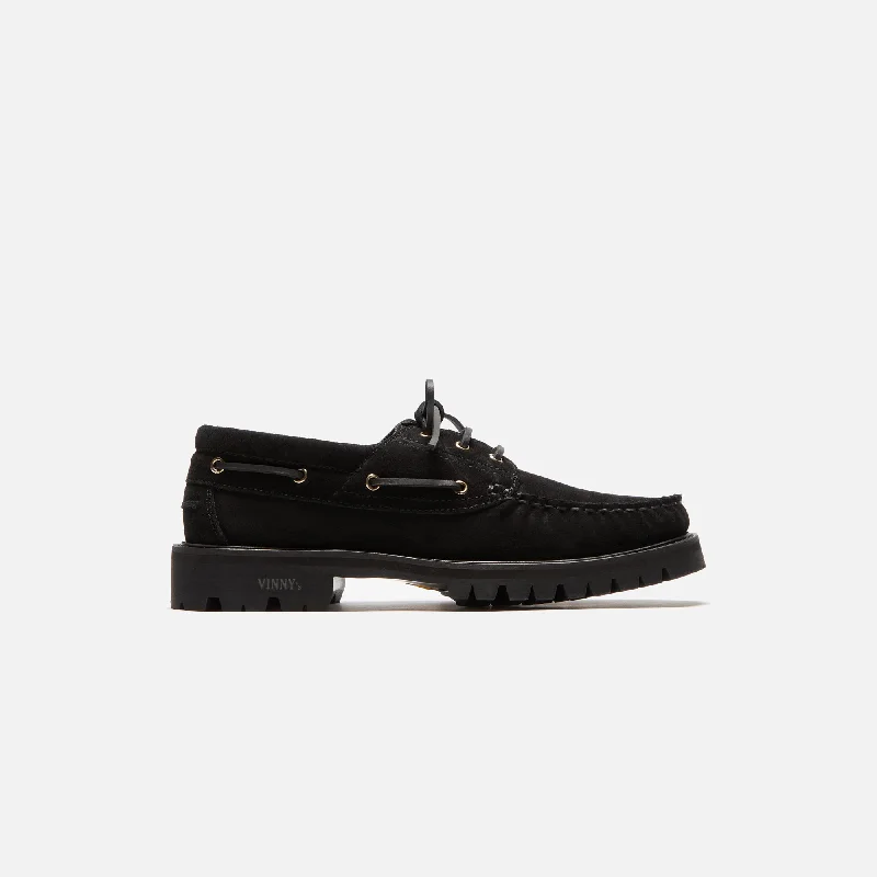 VINNY's Aztec Boat Shoe - Black Suede