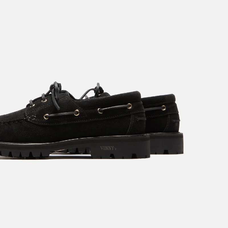 VINNY's Aztec Boat Shoe - Black Suede